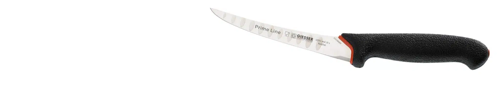 Cutit de dezosat PrimeLine cu lama curbata, texturata 13 cm