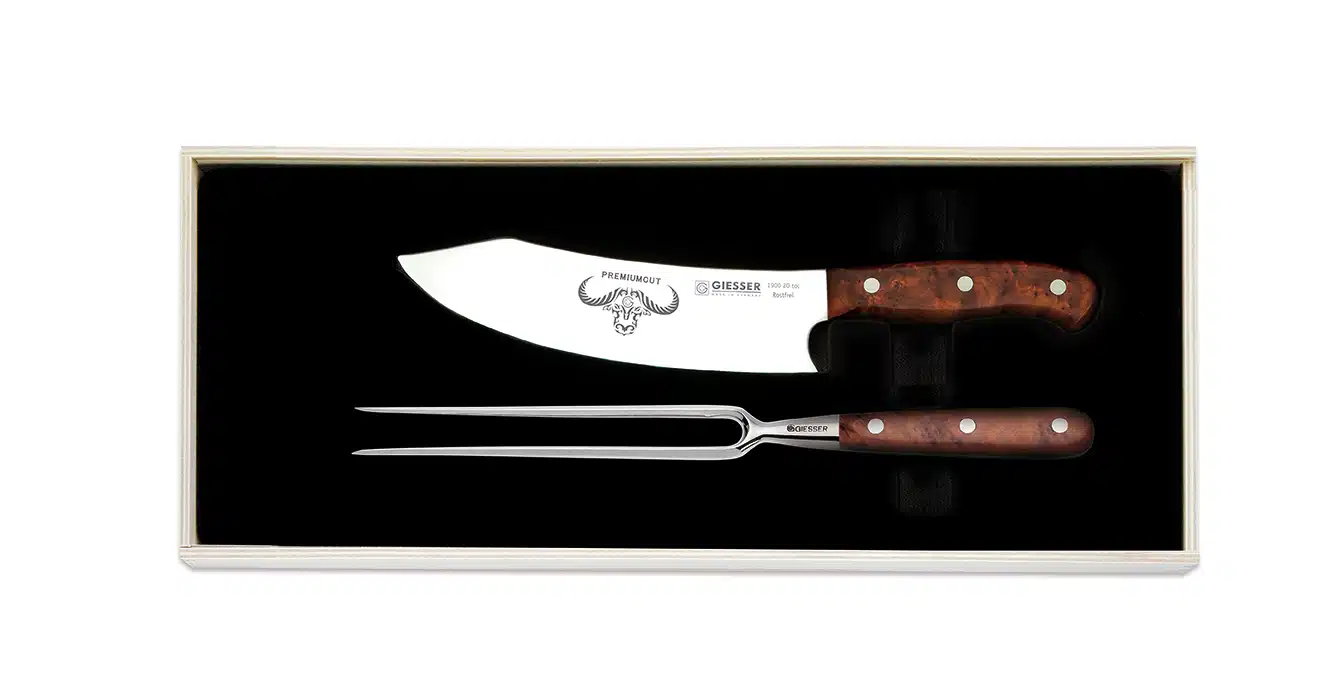 Set de 2 piese – Furculita pentru carne + Cutit de transare cu maner "Thuja"