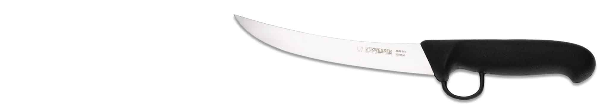 Cutit de taiat Giesser cu lama curbata, maner inelar 25 cm