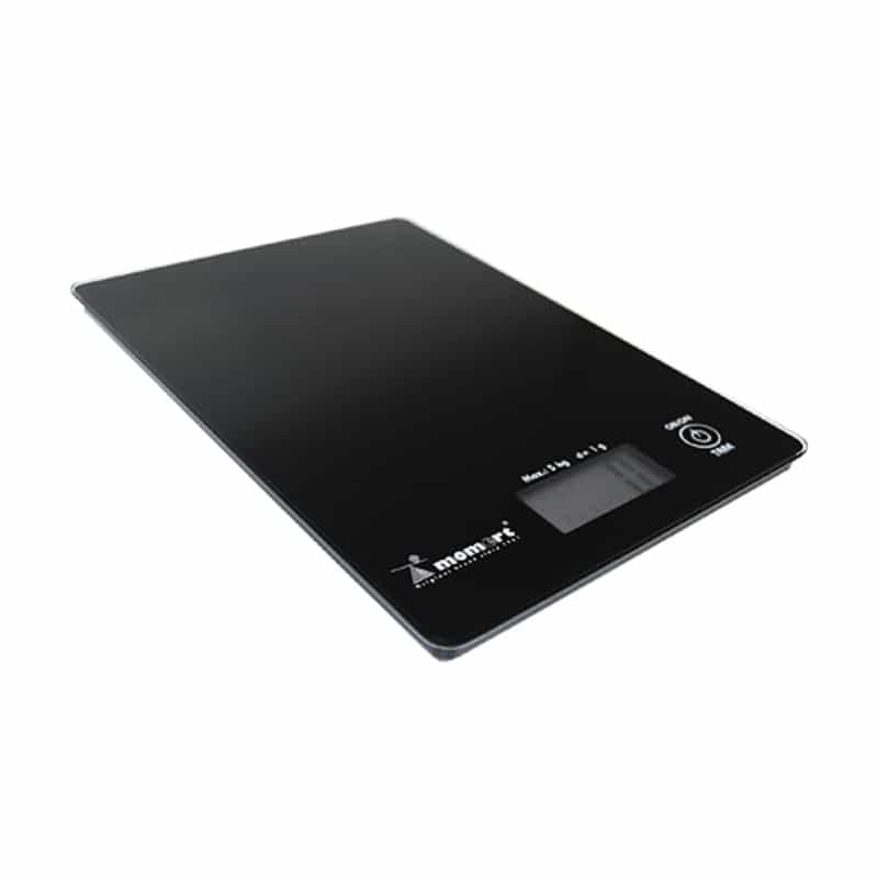 MOMERT Cantar electronic de bucatarie cu capac din sticla (negru)