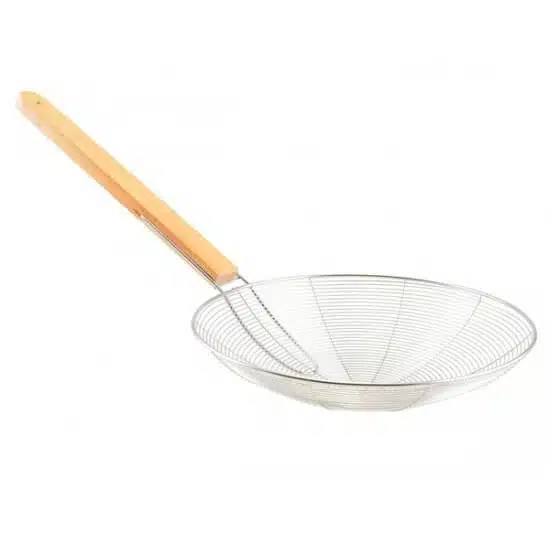 Sita inox de scos carne, jumari cu maner din lemn