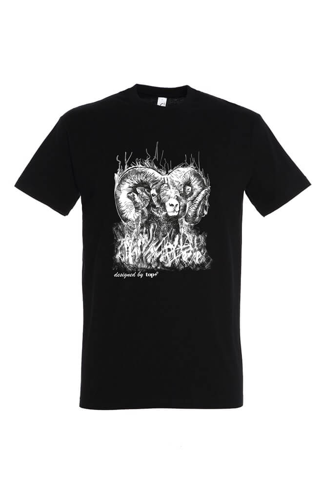 Tricou de vanatoare cu guler rotund (model berbec)