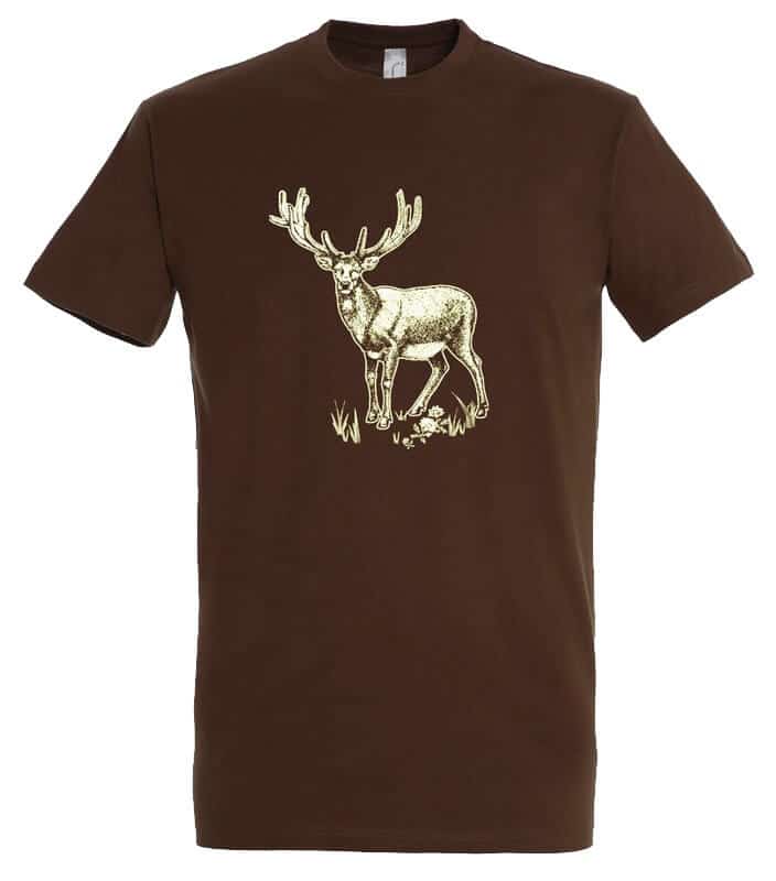 Tricou de vanatoare cu guler rotund (model cerb)
