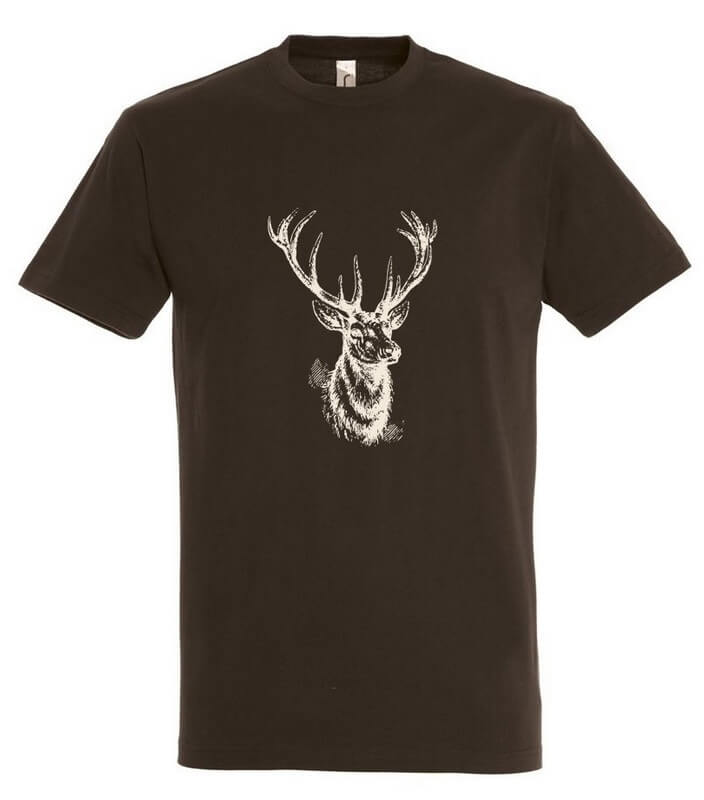 Tricou de vanatoare cu guler rotund (model cap de cerb)