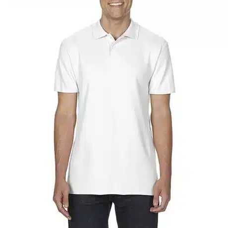 Tricou alb cu guler