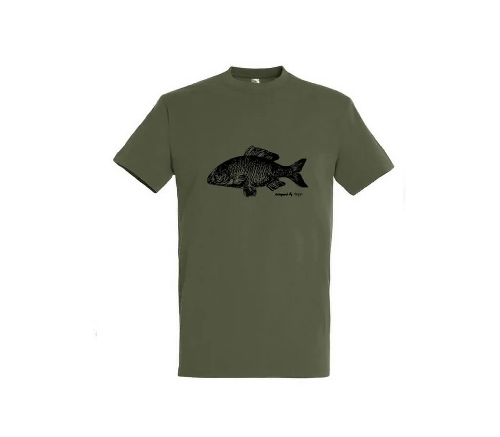 Tricou de pescuit cu guler rotund (model crap)