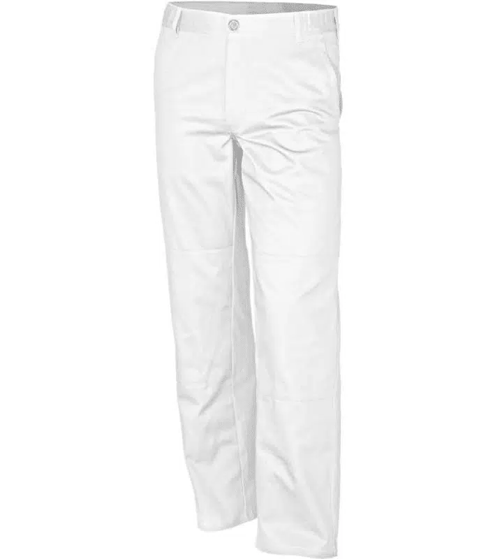 Pantaloni albi cu talie inalta Basic